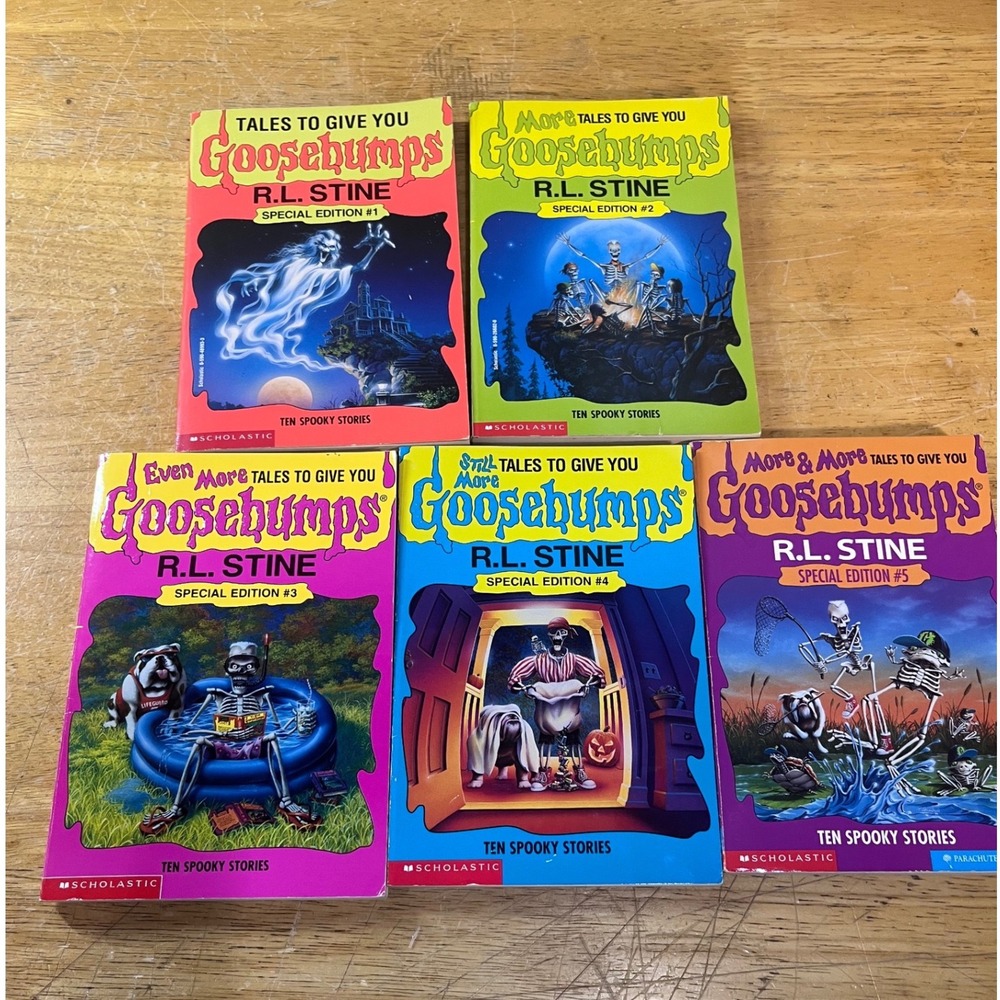 Scholastic Goosebumps Vtg Book Lot 1-5 R.L. Stine Special Edition Spooky Stories